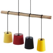 Lindby - Hinai 4 Lampada a Sospensione Black/Red/Yellow Lindby