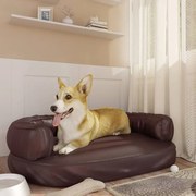 Letto per cani ergonomico gommapiuma marrone 88x65cm similpelle