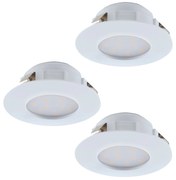 Faretto Ad Incasso Contemporaneo Pineda Policarbonato Bianco 3 Luci Led 4,9W