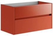 Mobile da bagno sotto lavabo Niwa paprika laccato opaco L 89.5 x H 50 x P 45.5 cm 2 cassetti, lavabo non incluso