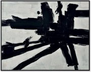 Quadro dipinto a mano con cornice in legno Omaggio A Kline