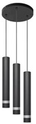 Lampadario LED a sospensione con filo TUBA 3xGU10/4,8W/230V nero/cromo