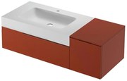 Mobile sottolavabo e lavabo Ginevra rosso siena L 120 x H 36 x P 51 cm