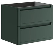 Mobile da bagno sotto lavabo TRATTO verde opaco L 59.5 x H 50 x P 45.5 cm 2 cassetti, lavabo non incluso