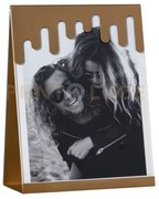 Portafoto di design vernissage piccolo oro laccato in ferro e polim...