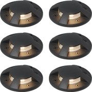 Set di 6 faretti da terra moderni neri GU10 50mm effetto 4 luci IP65 - Cellar