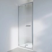 Porta doccia pieghevole Easy L 80 x H 190cm, Sp. 6 mm in vetro smerigliato profilo cromo