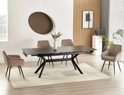Tavolo Imperia 160 in ceramica nero opaco – 160/220x90x75 cm