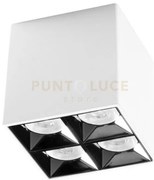 Gfa1140c- faretto bianco 4 luci led 3000k 1200lm 15w 8x8,2cm