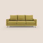 Klimt divano con 3 sedute allungabili e schienali in piuma d'oca in tessuto smacchiabile T05 giallo