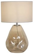 Lampada da tavolo devon 1lt, vetro punzonato champagne con bianco s...