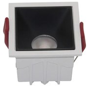 Faretto Da Incasso Moderno Alfa Alluminio Bianco Led 10W Diffusore Nero Dimm.