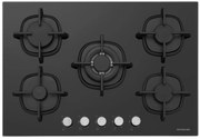 Piano cottura 5 fuochi L 75 cm SILVERLINE nero griglie in ghisa