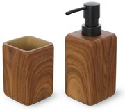 Set accessori bagno 2 pezzi in poliresina effetto legno Radici