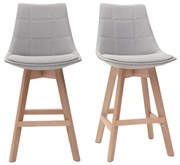 Set di 2 sgabelli da bar scandinavi grigio chiaro 65 cm MATILDE