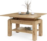 BRAWO Rovere Artisan - TAVOLINO DA CAFFÈ CON PIANO ALLUNGABILE E SOLLEVABILE TAVOLO TRASFORMABILE CON RIPIANO