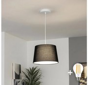 Brilagi - Lampadario LED a sospensione su cavo CERIA 1xE27/40W/230V Ø 30 cm nero