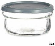 Porta Pranzo Rotondo con Coperchio Grigio Plastica 415 ml 12 x 6 x 12 cm (24 Unità)