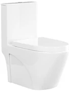 WC da appoggio Drenaggio orizzontale in Ceramica Bianco brillante - NAGILAM