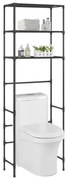 Scaffale Per Bagno Con 3 Ripiani Nero 53x28x169 Cm /