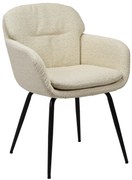 GEORGIA Crema (tessuto Monza 90) - MODERNA SEDIA IMBOTTITA BOUCLÉ PER SOGGIORNO/SALA DA PRANZO/UFFICIO LOFT