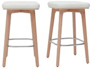 Sgabelli da bar bianco e legno chiaro 65 cm (set di 2) GRAMMA