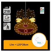 Aigostar - Decorazione natalizia LED 218xLED/3xAA IP44 + telecomando renna 28 cm
