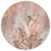 Tappeto rotondo in rosa chiaro lavabile ø 80 cm Dusty Leaves – Mila Home