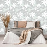 Carta da parati – Animali intorno ai fiori in verde
