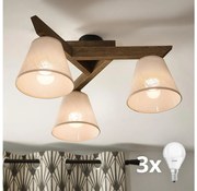 Brilagi - Plafoniera LED ANTHONY 3xE14/40W/230V rovere noce/beige