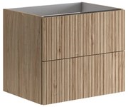 Base per mobile bagno Opera 2 cassetti P 45.5 x L 59.5 x H 50 cm noce naturale