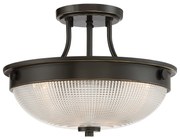 Lampadario Contemporaneo Mantle Vetro Bronzo Palladiano 2 Luci E27