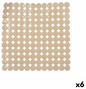 Tappetino Antiscivolo da Doccia Beige PVC 54 x 54 x 1 cm (6 Unità)