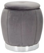 Pouf Contenitore Chic Paris Grigio/Silver Ø 43 cm