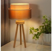Duolla - Lampada da tavolo WOOD BOHO 1xE27/15W/230V diametro 25 cm rame/marrone/beige