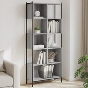 Libreria grigio sonoma 72x28x172 cm in legno multistrato