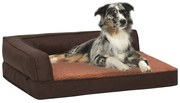 Materasso ergonomico per cani 60x42cm pile effetto lino marrone