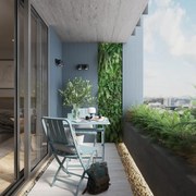 Set tavolo e sedie Idaho NATERIAL in alluminio blu per 2 persone