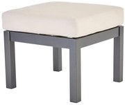 Pouf da giardino con cuscino beige Oris NATERIAL, struttura in alluminio seduta in poliestere antracite, L 50.7 x H 42 x P 45 cm