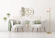 Madita specchio da parete forme ovali cornice plastica 90x61cm oro