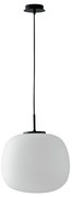 Lampadario Neoclassico Tolomeo nero paralume bianco E27 Ø35cm LUCE AMBIENTE DESIGN