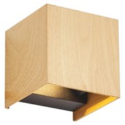 Applique da esterno scandinava con stampa legno con LED IP54 - Edwin