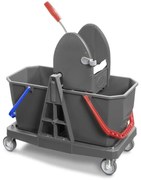 Secchio per pulizia in polipropilene Carrello doppio secchio 15L con strizzat 30 L grigio