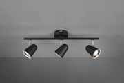 Faretto toulouse barra 3 spots led nero satinato con bordo cromato ...