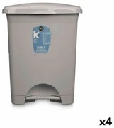 Cestino a pedale Grigio Plastica 30 L (4 Unità)