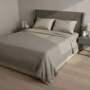 Completo letto matrimoniale cotone raso grigio
