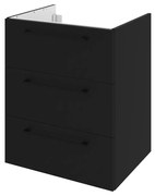 Mobile da bagno sotto lavabo Remix nero lamellare opaco L 60 x H 73 x P 46 cm 3 cassetti, lavabo non incluso