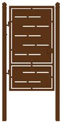 Cancello manuale con serratura elettrica Privacy in ferro, apertura a sinistra, L 104.5 x H 180 cm, di colore ruggine