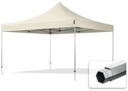 TOOLPORT 4x4m gazebo pieghevole PES, PROFESSIONAL alluminio, crema - (600181)