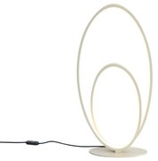 Lampada da tavolo di design beige con LED dimmerabile a 3 livelli - Boomerang